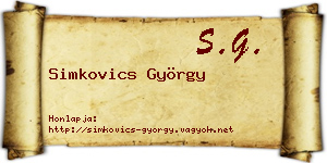 Simkovics György névjegykártya